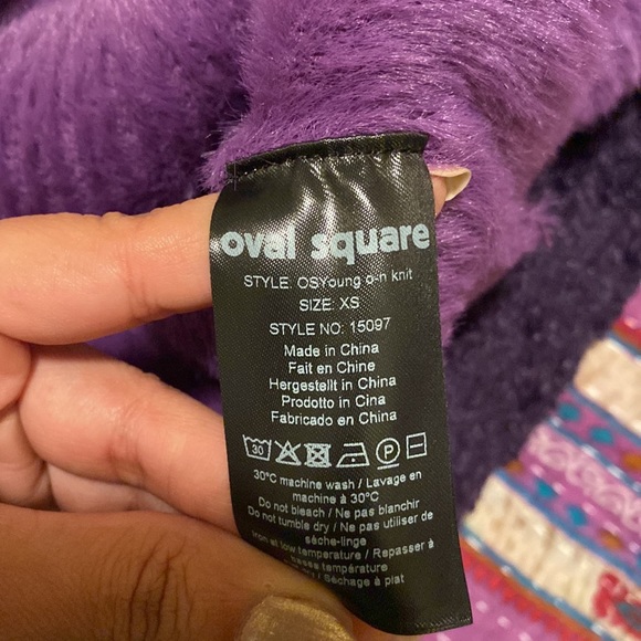 Anthropologie cropped purple sweater by Oval Square - Picture 3 of 5